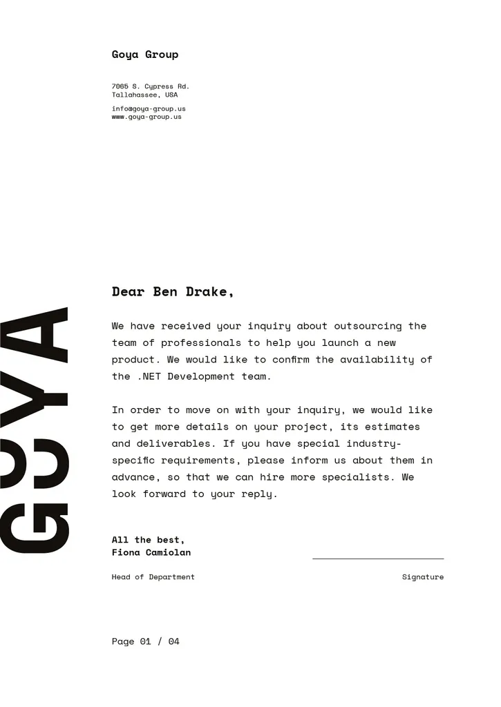 Free VistaCreate letterhead design template