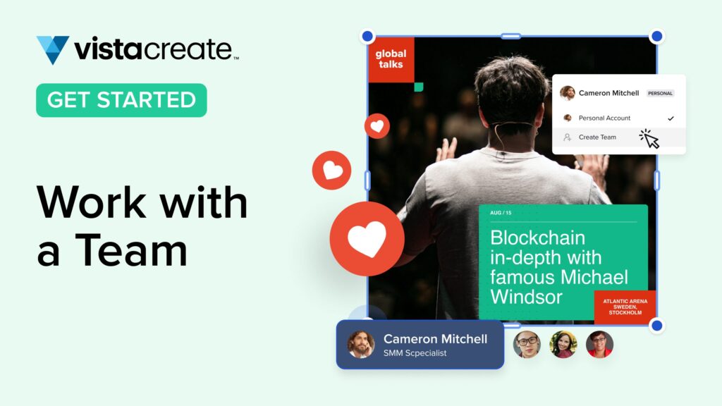Learn how to work with a team in VistaCreate