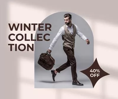 Discount Offer with Man in Stylish Outfit