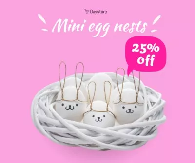 Cute Easter Eggs in Nest