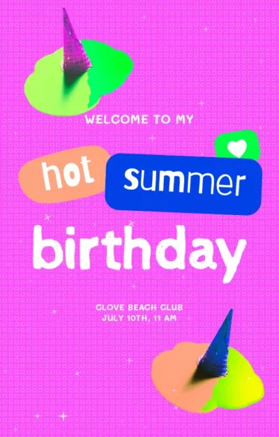 Birthday Party Bright Announcement