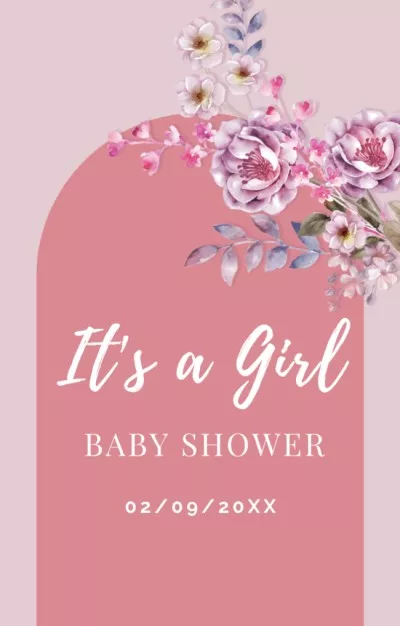 Baby Shower Announcement with Tender Flowers