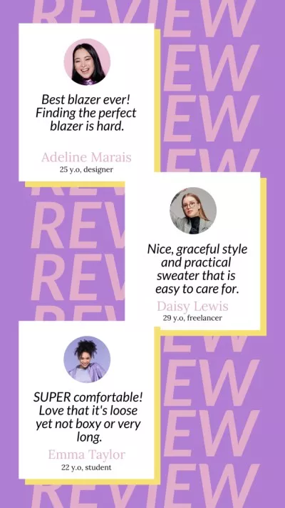 Reviews on Clothes from Customers