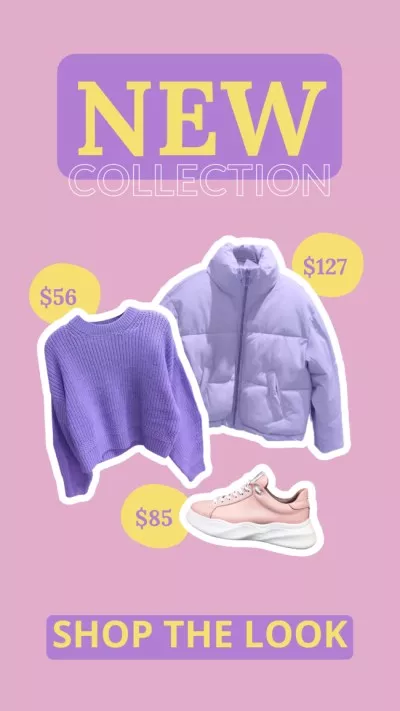 Fashion Ad with Stylish Purple Outfit