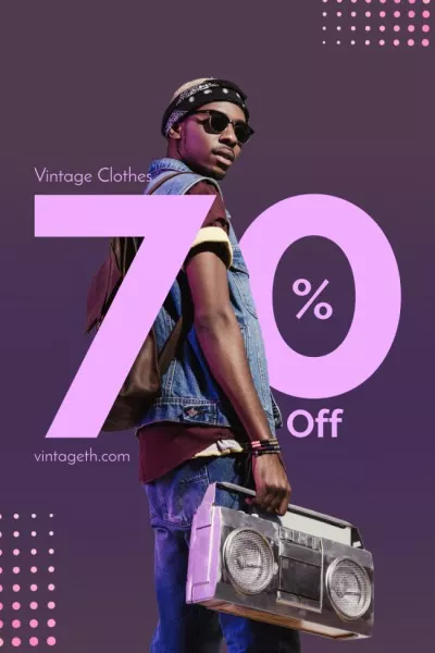 Street fashion of 80s black man
