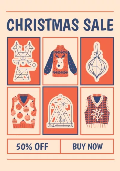 Christmas Sale Offer with Illustrated Knitwear