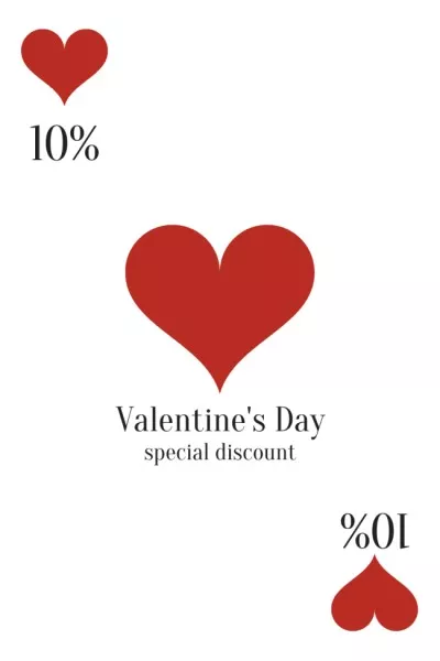 Valentine's Day Discount Offer with Red Heart