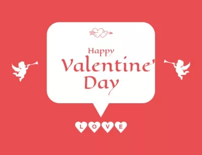 Happy Valentine's Day Greeting on Red