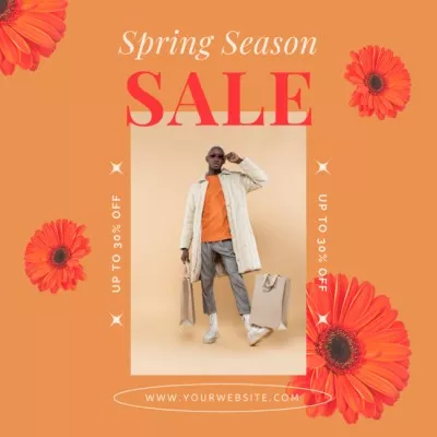 Spring Sale Announcement with Stylish Young African American Man
