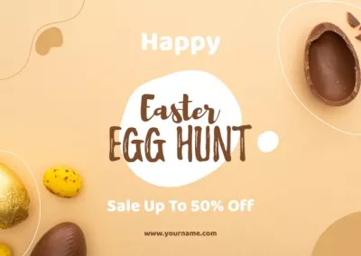 Easter Egg Hunt Ad with Chocolate Easter Eggs